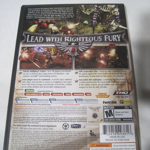 Warhammer 40,000 Dawn of War II 2 PC DVD Strategy Game Complete W/ Key & Poster - Picture 3 of 7